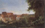Jean Baptiste Camille  Corot The Colosseum View frome the Farnese Gardens Sweden oil painting artist